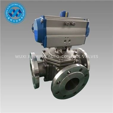 Injap Bebola Tee Flange Penggerak Pneumatik