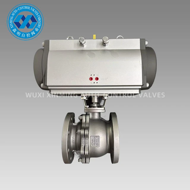 Logam Penggerak Pneumatik-ke-logam Flange Ball Valve