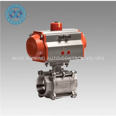 ISO standard bertindak ganda keluli tahan karat Pneumatic Actuator Ball Valve