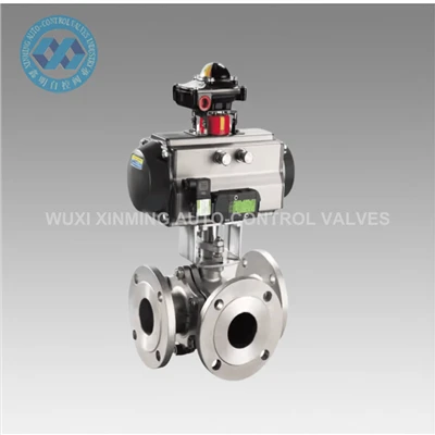 Injap bola flange pneumatik 3