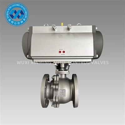 Logam Penggerak Pneumatik-ke-logam Flange Ball Valve